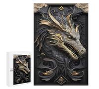 Puzzle pour Adolescents 1000 PCS Pièces De Puzzle Majestic Golden Dragon Puzzles pour Adultes, Jeu Familial Anti-Stress, Défi À Relever 1000 PCS