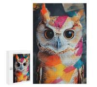 Puzzle pour Adolescents 1000 PCS Pièces De Puzzle Owl with Colorful Strokes Puzzles pour Adolescents - Décoration Murale - Cadeaux pour Femmes, Amis Et Famille 1000 PCS