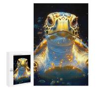 Puzzle pour Adolescents 1000 PCS Pièces De Puzzle Sea Turtle with Golden Glow Animal Puzzles pour Adultes, Jeu Familial Anti-Stress, Défi À Relever 1000 PCS