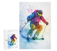 Puzzle pour Adolescents 1000 PCS Pièces De Puzzle Skier in Colorful Snow Puzzles pour Adolescents - Décoration Murale - Cadeaux pour Femmes, Amis Et Famille 1000 PCS