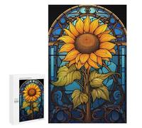 Puzzle pour Adolescents 1000 PCS Pièces De Puzzle Stained Glass Sunflower Puzzles pour Adolescents - Décoration Murale - Cadeaux pour Femmes, Amis Et Famille 1000 PCS