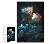 Puzzle pour Adolescents 1000 PCS Pièces De Puzzle White Pink Rose Flowers Puzzles pour Adolescents - Décoration Murale - Cadeaux pour Femmes, Amis Et Famille 1000 PCS
