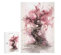 Puzzle pour Adolescents 1000 PCS Pink Cherry Tree Puzzles pour Adultes Jeux De Bricolage Analyse Et Logique Jeu Stimulant Cadeaux 1000 PCS