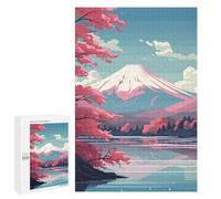 Puzzle pour Adolescents 1000 PCS Pink Mount Fuji Sakura Puzzles pour Adultes Jeux De Bricolage Analyse Et Logique Jeu Stimulant Cadeaux 1000 PCS