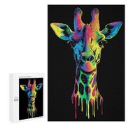 Puzzle pour Adolescents 1000 PCS Pop Art Rainbow Giraffe Puzzles pour Adolescents - Jouets Anti-Stress - Améliore La Mémoire - Idéal comme Cadeau 1000 PCS
