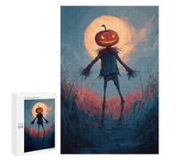 Puzzle pour Adolescents 1000 PCS Pumpkin Head Scarecrow Halloween Art Puzzles pour Adultes Découpe De Précision Stimule Le Cerveau Jeu Amusant Et Stimulant pour Toute La Famille 1000 PCS