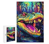 Puzzle pour Adolescents 1000 PCS Rainbow Crocodile in The Jungle Puzzle pour Adultes - Jeu Manuel - Décoration Murale - Cadeaux Uniques pour Anniversaire Et Noël 1000 PCS