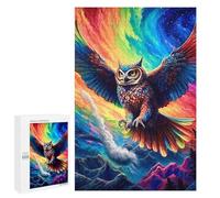 Puzzle pour Adolescents 1000 PCS Rainbow Owl in Flight Puzzle pour Adultes Jeux Relaxants pour Améliorer La Mémoire Cadeaux d'anniversaire Et De Noël Uniques 1000 PCS