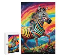 Puzzle pour Adolescents 1000 PCS Rainbow Zebra in Paradise Puzzle pour Adultes - Jouet À Monter Soi-même - Défi Difficile - Cadeaux De Noël Et d'anniversaire 1000 PCS