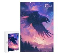 Puzzle pour Adolescents 1000 PCS Raven in Starry Sky Jeux De Puzzle en Famille pour S'amuser en Famille Cadeaux d'anniversaire Et Cadeaux Uniques 1000 PCS
