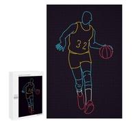 Puzzle pour Adolescents 1000 PCS Retro Basketball Player Puzzle pour Adultes Jeux Relaxants, Amusants Et Humoristiques Cadeaux d'anniversaire Et De Noël Uniques 1000 PCS