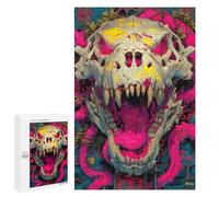 Puzzle pour Adolescents 1000 PCS Roar of The Forgotten Beast - Expressionist Fury Skull Puzzle pour Adultes - Jeu Manuel - Décoration Murale - Difficile Et Stimulant 1000 PCS