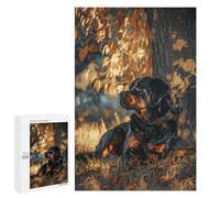 Puzzle pour Adolescents 1000 PCS Rottweiler Under A Tree Puzzle pour Adultes Jeux De Détente Décoration Parfaite Cadeaux d'anniversaire Et Cadeaux Uniques 1000 PCS