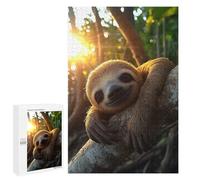 Puzzle pour Adolescents 1000 PCS Smiling Sloth on Branch in Sunlight Puzzles pour Adolescents - Jouets Anti-Stress - Assemblage De Motifs - Cadeaux Uniques pour Anniversaire Et Noël 1000 PCS