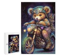 Puzzle pour Adolescents 1000 PCS Steampunk Teddy Bear Motorcycle Art Print-1 Puzzles pour Adultes Découpe De Précision Stimule Le Cerveau Jeu Amusant Et Stimulant pour Toute La Famille 1000 PCS