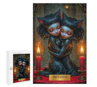 Puzzle pour Adolescents 1000 PCS The Lovers Tarot Card Puzzle pour Adultes - Jeu Manuel - Décoration Murale - Difficile Et Stimulant 1000 PCS