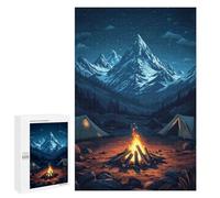 Puzzle pour Adolescents 1000 PCS The Mountain Campfire Under Stars Puzzles pour Adultes Jeux De Bricolage Analyse Et Logique Jeu Stimulant Cadeaux 1000 PCS