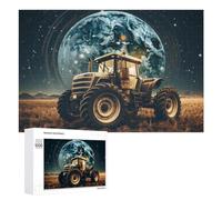 Puzzle pour Adolescents 1000 PCS Tractor on Mars with Earth in Background Puzzle pour Adultes Jeux Relaxants pour Améliorer La Mémoire Cadeaux d'anniversaire Et De Noël Uniques 1000 PCS