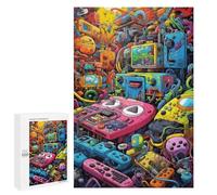 Puzzle pour Adolescents 1000 PCS Vibrant Retro Gaming Devices -2 Puzzle pour Adultes - Jouet À Monter Soi-même - Défi Difficile - Cadeaux De Noël Et d'anniversaire 1000 PCS