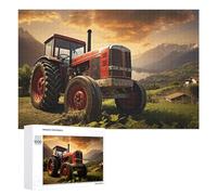 Puzzle pour Adolescents 1000 PCS Vintage Tractor in Mountainous Landscape Puzzle pour Adultes - Jeu Manuel - Décoration Murale - Cadeaux Uniques pour Anniversaire Et Noël 1000 PCS