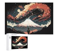 Puzzle pour Adolescents 1000 PCS Volcanic Aurora A Celestial Dance of Fire and Ice Puzzle pour Adultes - Jouet À Monter Soi-même - Défi Difficile - Cadeaux De Noël Et d'anniversaire 1000 PCS