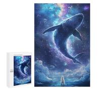 Puzzle pour Adolescents 1000 PCS Whale in Space with Polar Bear Puzzle pour Adultes - Jeu Manuel - Décoration Murale - Difficile Et Stimulant 1000 PCS