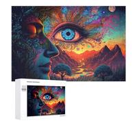 Puzzle pour Adolescents 1000 PCS Whimsical Fantasy Landscape with Eye Puzzle pour Adultes Jeux Relaxants pour Améliorer La Mémoire Cadeaux d'anniversaire Et De Noël Uniques 1000 PCS