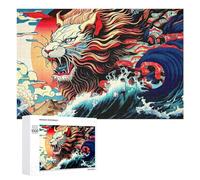 Puzzle pour Adolescents 1000 PCS Whimsical Waves A Lion's Tale Puzzle pour Adultes - Jouet À Monter Soi-même - Défi Difficile - Cadeaux De Noël Et d'anniversaire 1000 PCS