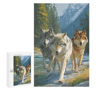 Puzzle pour Adolescents 1000 PCS Wolf Pack Wilderness Scene Puzzles pour Adultes - Jeu Éducatif Anti-Stress Et Défi Unique 1000 PCS