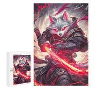 Puzzle pour Adolescents 1000 PCS Wolf Samurai with Red Sword Puzzle Anti-Stress, Jouet De Décoration Intérieure, Cadeau Unique d'anniversaire Et De Noël 1000 PCS