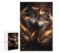 Puzzle Pour Adolescents 1000 PCS Wolves Couple - Luxury Animal Wall Art - Romantic Gift Decor Puzzles Pour Adultes - Décoration Murale - Idée Pour Passer Le Temps À La Maison - Anniversaire, Noël 1000