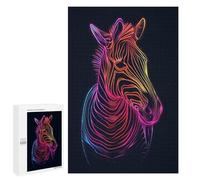 Puzzle pour Adolescents 1000 PCS Zebra Animal Neon Puzzles pour Adolescents - Jouets Anti-Stress - Améliore La Mémoire - Idéal comme Cadeau 1000 PCS