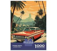 Puzzle pour Adolescents 1000 Pièces 1960s Vintage Car Puzzles pour Adolescents Jeux Relaxants Cadeaux pour Femmes pour Anniversaire, Noël 70x50cm/1000pcs