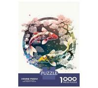 Puzzle pour Adolescents 1000 Pièces 2 Koi Fish Red and Gold Puzzle Adulte Jeux Relaxants Décoration Intérieure Cadeaux Uniques pour Anniversaire Et Noël 52x38cm/1000pcs