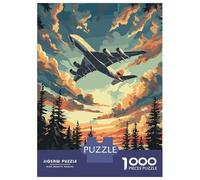 Puzzle pour Adolescents 1000 Pièces A380 Plane Flying Sky Tree Puzzle Relax Games Décoration Murale Est Idéal comme Cadeau 52x38cm/1000pcs
