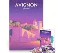 Puzzle pour Adolescents 1000 pièces, Affiche Avignon, Jeu Impossible, Anti-Stress intéressant, idéal comme Cadeau 38x26cm