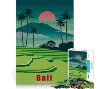 Puzzle pour Adolescents 1000 pièces,Affiche de Voyage Bali Indonésie,découpe Premium,Jeu Amusant et Intelligent,Cadeau,Jeu Facile,décoration de Noël (38x52cm)