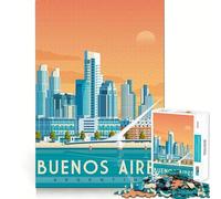 Puzzle pour Adolescents 1000 pièces Affiche de Voyage Buenos Aires Bords impeccables Jeu de logique Amusant et Calme,idéal pour Un Anniversaire (38x52cm)