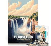 Puzzle pour Adolescents 1000 pièces Affiche des Chutes Victoria Découpe serrée Jeu de réflexion Amusant et créatif Détente Cadeau Artistique de Noël (50x75cm)