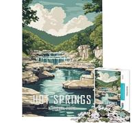 Puzzle pour Adolescents 1000 pièces Affiche du Parc National des Sources Chaudes Activités Amusantes à la Maison Améliore la mémoire Jeux éducatifs pour Les 14 Ans et Plus (38x26cm)