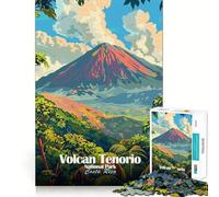Puzzle pour Adolescents 1000 pièces Affiche du Parc National du Volcan Tenorio Décoration découpée soignée Jouet créatif et Amusant Jeu de Paix Pièce Artistique de Noël (50x75cm)