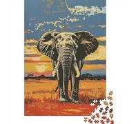Puzzle pour Adolescents 1000 Pièces African Elephant Art Print-1 Puzzle Adulte Jeux Relaxants Améliorent La Mémoire Jeu Stimulant Cadeaux 70x50cm/1000pcs