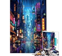 Puzzle pour Adolescents 1000 pièces Ambiance Lumineuse de la Ville Difficile et Stimulant Analyse et logique Jouet de décoration pour la Maison À partir de 14 Ans (38x26cm)