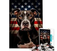 Puzzle pour Adolescents 1000 pièces American Pit Bull Terrier Jeu de réflexion Jouet éducatif Cadeau d'anniversaire Niveau de difficulté Difficile (Dimensions 38x26cm)