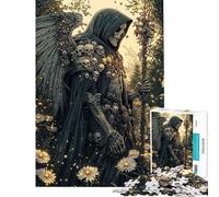 Puzzle pour Adolescents 1000 pièces Ange squelettique dans Un Champ Puzzle Jeu Relaxant pour Passer Le Temps Pendant Les Vacances à la Maison Idéal comme Cadeau (Dimensions 38x52cm)
