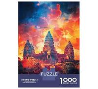 Puzzle pour Adolescents 1000 Pièces Angkor Wat Art Casse-tête pour Adolescents, Jeu De Réflexion, Découpe De Précision, Cadeau d'anniversaire Unique 38x26cm/1000pcs