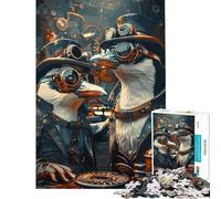 Puzzle pour Adolescents 1000 pièces Animaux Steampunk Pingouin Aide à stimuler Le Cerveau Décoration d'intérieur Jeux relaxants Convient aux Personnes de 14 Ans et Plus (50x75cm)