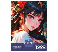 Puzzle pour Adolescents 1000 Pièces Anime Girl in Traditional Puzzle pour Adultes Jeu Pratique Analyse Et Logique Interaction Parent-Enfant 70x50cm/1000pcs