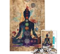 Puzzle pour Adolescents 1000 pièces Aquarelle Chakras Décoration Murale idéale Défi éducatif (Dimensions 50x75cm)