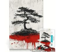 Puzzle pour Adolescents 1000 pièces Arbre bonsaï ensanglanté,Assemblage sans Couture,Jeu créatif,Divertissement pour se détendre,Cadeau de Noël (38x26cm)